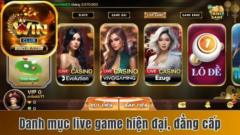 Winclub – Nhà cái cá cược chuyên nghiệp, đổi thưởng siêu tốc 2025 25 Danh mục live game hiện đại, đẳng cấp